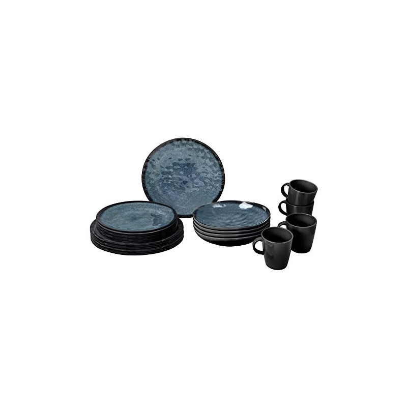 BRUNNER Campinggeschirr Set Set 16 Stück für 4 Personen - Lunchbox Venetian - aus Melamin Stone Touch von hoher Qualität, r BRUNNER Campinggeschirr Set Set 16 Stück für 4 Personen - Lunchbox Venetian - aus Melamin Stone Touch von hoher Qualität, r
