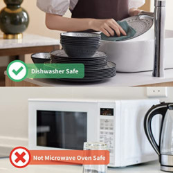 La Joventino 24 Stück Campinggeschirr Melamin Set für 8 Personen - Geschirrset Teller Set incl. Becher & Schüsseln - Camping,