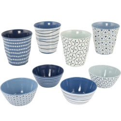 Bo-Camp Melamin Campinggeschirr Set Mix&Match Essgeschirr Teller Becher 16tlg blau