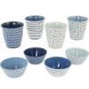 Bo-Camp Melamin Campinggeschirr Set Mix&Match Essgeschirr Teller Becher 16tlg blau