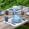 Bo-Camp Melamin Campinggeschirr Set Mix&Match Essgeschirr Teller Becher 16tlg blau