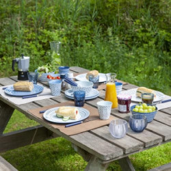 Bo-Camp Melamin Campinggeschirr Set Mix&Match Essgeschirr Teller Becher 16tlg blau
