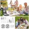 Camping Geschirr set 2 personen13-teilig, tragbar und langlebig, Edelstahl Outdoor-Geschirr für Camping, Picknick