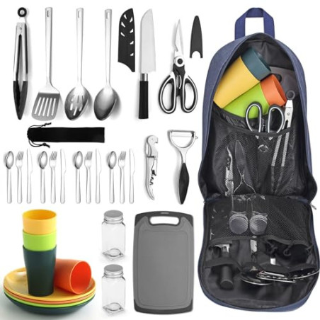 Berglander Camping-Essentials, Camping-Kochutensilien-Set, Campingzubehör-Ausrüstungs-Must-Haves, kommen mit Camping-Bestecks