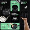 Camping in Black - Campinggeschirr Set - Kochgeschirr für 2 Personen aus Aluminium und Edelstahl