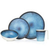 Camping Geschirr Set 1 Person 4-teilig | Melamin | Picknick Geschirrset | Campinggeschirr Deep Ocean Design