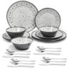 La Joventino 24PCS Melamin Geschirrset Campinggeschirr, Teller Set & Tafelservice - für unterwegs & Outdoor