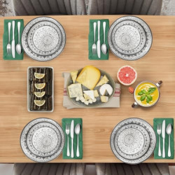 La Joventino 24PCS Melamin Geschirrset Campinggeschirr, Teller Set & Tafelservice - für unterwegs & Outdoor