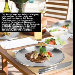 Camping Besteckset 4 Person, 20 PCS Picknick-Teller und Utensilien-Set, Tragbares Geschirr, Edelstahl-Besteck-Kombination mit