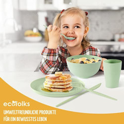 ecofolks Camping Geschirr Ultraleicht [UMWELTFREUNDLICH] |100% Recycletes Material | mehrweg | wohnmobil Reise Camper Party K