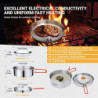 KingCamp Camping Geschirr Set 2-4 Personen I Camping Kochgeschirr aus Edelstahl I Camping Töpfe mit Faltbare Besteck I Ultral