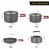 Bulin 37 Teiliges Camping Kochgeschirr Set für 4 Personen，Camping Kochset mit Tragbar Aluminium Topf Teekessel Tassen Faltbar