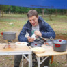 Bulin 37 Teiliges Camping Kochgeschirr Set für 4 Personen，Camping Kochset mit Tragbar Aluminium Topf Teekessel Tassen Faltbar