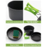 Oushome Camping Kochgeschirr,16Pcs Camping Geschirr Set 2 Personen, Tragbar Camping Kochset mit Camping Topf Pfanne Teekessel