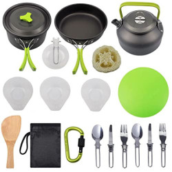 SHJOEE Campinggeschirr Set 2-3 Person Kochtopf Camping Kochgeschirr Outdoor-Töpfe Bratpfanne Kettle Set Kochgeschirr Set zum 