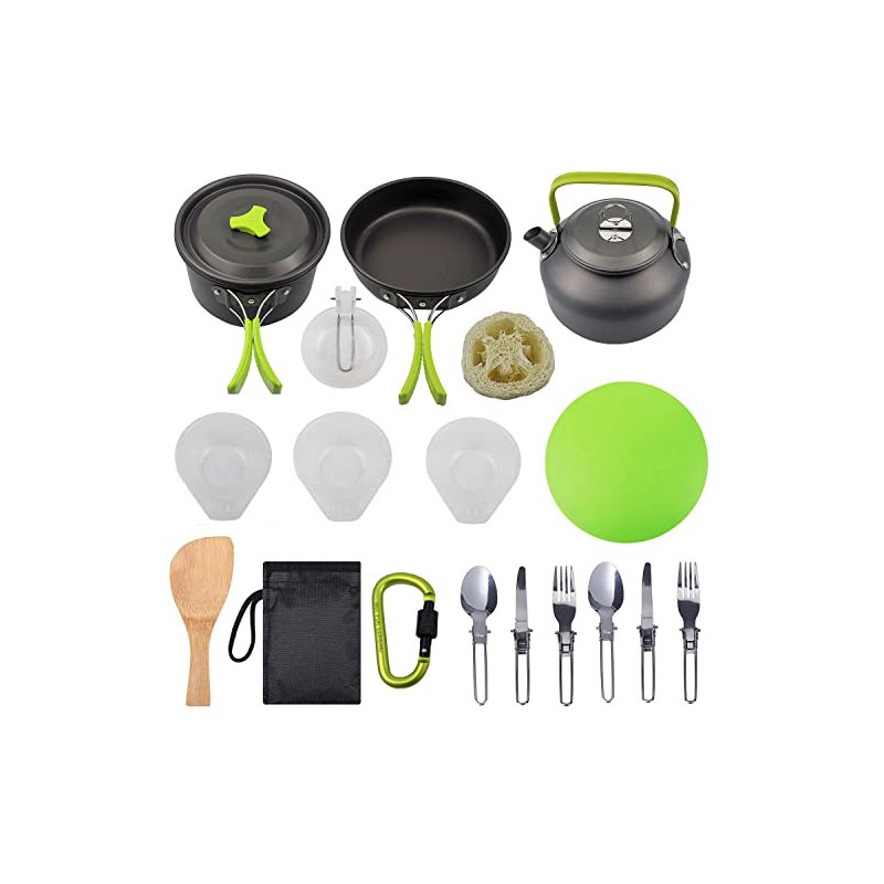 SHJOEE Campinggeschirr Set 2-3 Person Kochtopf Camping Kochgeschirr Outdoor-Töpfe Bratpfanne Kettle Set Kochgeschirr Set zum SHJOEE Campinggeschirr Set 2-3 Person Kochtopf Camping Kochgeschirr Outdoor-Töpfe Bratpfanne Kettle Set Kochgeschirr Set zum