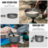 Lixada Camping Kochgeschirr Set Camping Topf Outdoor Geschirr Set Kochtopf Set mit Aufbewahrungstasche für 1-2 Personen Outdo