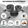 Lixada Camping Kochgeschirr Set Camping Topf Outdoor Geschirr Set Kochtopf Set mit Aufbewahrungstasche für 1-2 Personen Outdo