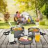 Lixada Camping Kochgeschirr Set Camping Topf Outdoor Geschirr Set Kochtopf Set mit Aufbewahrungstasche für 1-2 Personen Outdo