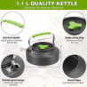 Camping Kochgeschirr Set 14-teiliges, Aluminium Camping Geschirr Set, Campinggeschirr Outdoor Kochen, Faltbare Kochtopf Set 1