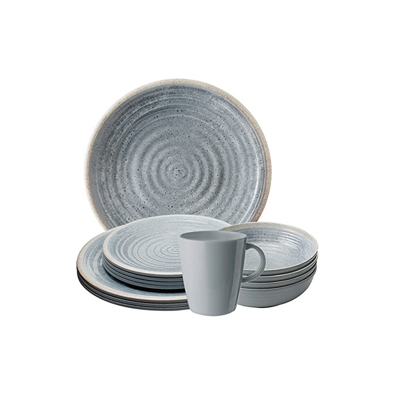 Camping Melamin-Geschirr Set 16-teilig Teller & Kaffee-Tassen - Unzerbrechlich für Wohnmobil, Wohnwagen, Bulli & Camper - Spü Camping Melamin-Geschirr Set 16-teilig Teller & Kaffee-Tassen - Unzerbrechlich für Wohnmobil, Wohnwagen, Bulli & Camper - Spü