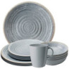 Camping Melamin-Geschirr Set 16-teilig Teller & Kaffee-Tassen - Unzerbrechlich für Wohnmobil, Wohnwagen, Bulli & Camper - Spü
