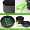 Zoutpy Camping Geschirr Set, 17 Teiliges Camping Kochset Outdoor Kochgeschirr Set für Backpacking Wandern Trekking Picknick A