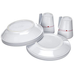 BRUNNER Melamin-Set, kosmisch, 16 Stück Rutschfest
