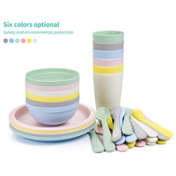 Spesh Geschirrsets aus Kunststoff 36-teiliges Plastikgeschirr Set 6 Personen Camping Geschirr Set Tafelgeschirr Set inkl. Tel