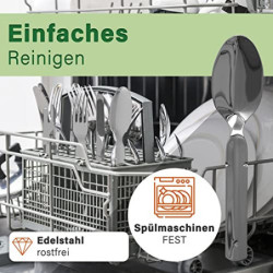 Klassisches Bundeswehr Edelstahl Besteck 4-Teilig Campingbesteck als Essbesteck Set zum Camping Besteckset Outdoor Besteck