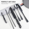 ‎CTDMJ Reisebesteck Camping Besteck To Go 9-teilig Besteck Camping Mit Filztasche Outdoor Bestecktasche Reisebesteck Tragbare