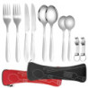 Eurtes Edelstahl Besteck Campingbesteck, Tragbare Outdoor Besteck Set Edelstahl Reisebesteck, 2 Personen Besteckset für Reise