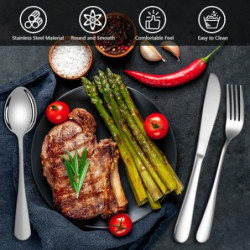 HOTUT Campingbesteck,3 Stück Wiederverwendbare Edelstahl Sporks,Edelstahl Besteck für Reise Camping-Grün