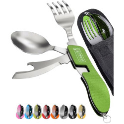 ORBLUE Campingbesteck klappbar, Outdoor Survival Besteck Set  2er-Pack , Perfekt für Camping und Wandern, Camping Messer und 