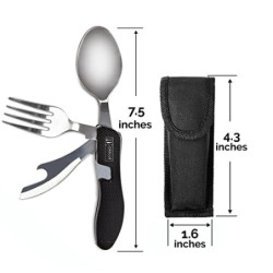 ORBLUE Campingbesteck klappbar, Outdoor Survival Besteck Set  2er-Pack , Perfekt für Camping und Wandern, Camping Messer und 