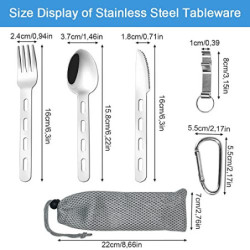 REFORUNG 5 Stück Campingbesteck Outdoor Reisebesteck Edelstahl Besteckset Camping-Utensilenset Tragbare Picknick Besteck mit 