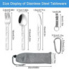 REFORUNG 5 Stück Campingbesteck Outdoor Reisebesteck Edelstahl Besteckset Camping-Utensilenset Tragbare Picknick Besteck mit 
