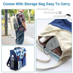 REFORUNG 5 Stück Campingbesteck Outdoor Reisebesteck Edelstahl Besteckset Camping-Utensilenset Tragbare Picknick Besteck mit 