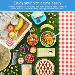 REFORUNG 5 Stück Campingbesteck Outdoor Reisebesteck Edelstahl Besteckset Camping-Utensilenset Tragbare Picknick Besteck mit 