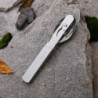 GRÄWE Campingbesteck 4-teilig, Bundeswehrbesteck, Besteckset aus Edelstahl, Outdoor Besteck Set, zusammensteckbar, mit Flasch