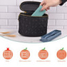 Wiederverwendbares Besteckset mit Etui, Reisegabel, Messer, Löffel, tragbares Kunststoff-Besteckset für Picknick, Schule, Bür