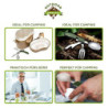 OUTDOOR FREAKZ Outdoor Campingbesteck Klapp-Besteck aus Edelstahl mit Gürteltasche, das Original!  schwarz + 
