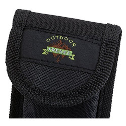 OUTDOOR FREAKZ Outdoor Campingbesteck Klapp-Besteck aus Edelstahl mit Gürteltasche, das Original!  schwarz + 