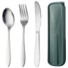 4 Stück Besteck Set aus Edelstahl, Campingbesteck Essbesteck Camping Besteckset, Tragbare Utensilenset Lunchbox Löffel Gabel 