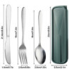 4 Stück Besteck Set aus Edelstahl, Campingbesteck Essbesteck Camping Besteckset, Tragbare Utensilenset Lunchbox Löffel Gabel 