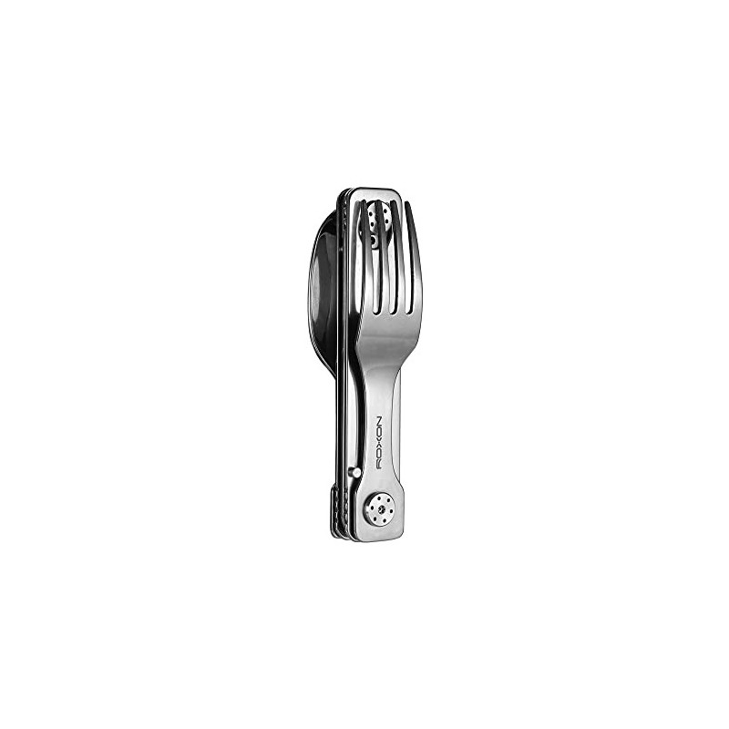 ROXON C1S 3 in 1 Camping Utensils Detachable Cutlery Knife Spoon Frok for Outdoor Camping Hiking, Edelstahl