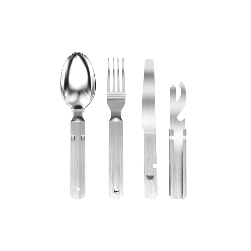 Ghazpmuk 4 Stück Campingbesteck, Edelstahl Besteck, Reisebesteck Camping Edelstahl, Besteck Set, Edelstahl Reisebesteck, Outd