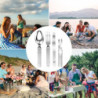 Ghazpmuk 4 Stück Campingbesteck, Edelstahl Besteck, Reisebesteck Camping Edelstahl, Besteck Set, Edelstahl Reisebesteck, Outd