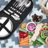 [23-teilig für 4 Personen] Camping Besteckset. Edelstahl-Gabeln, Messer und Löffel. Inklusive tragbarer Bestecktasche - porta
