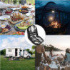 [23-teilig für 4 Personen] Camping Besteckset. Edelstahl-Gabeln, Messer und Löffel. Inklusive tragbarer Bestecktasche - porta